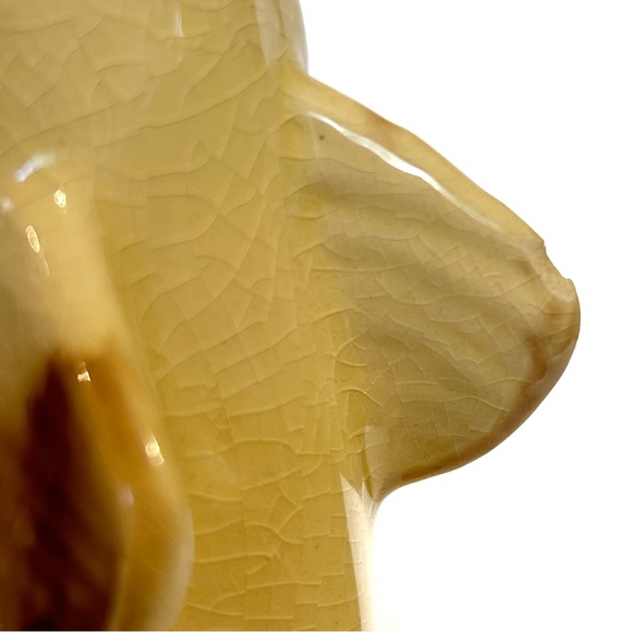 Vintage Leaping Fish Ceramic Vase 10 Inch Crazing Marked H 54 Beige Brown Asian - Picture 11 of 12